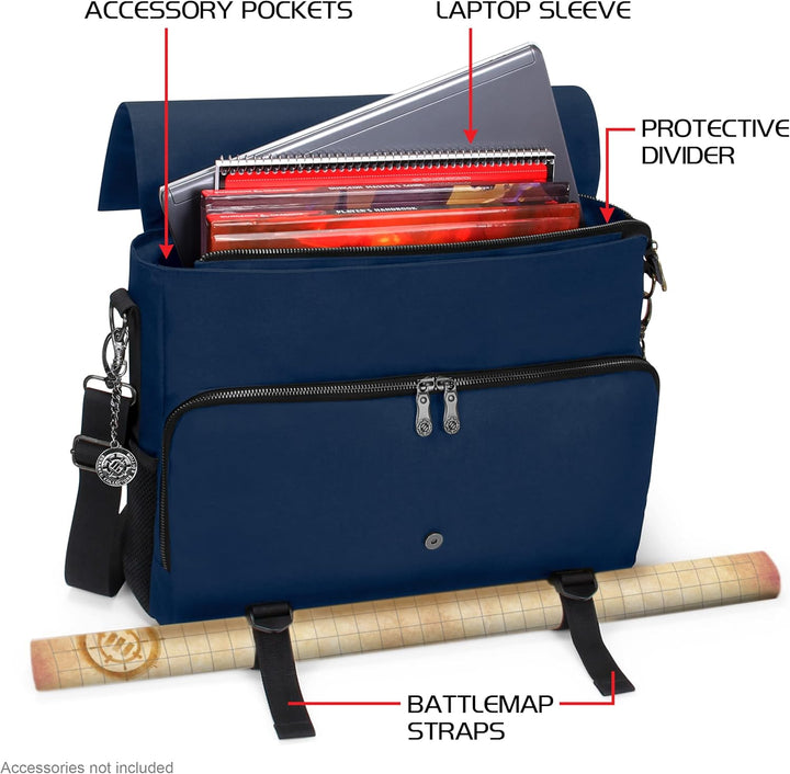 ENHANCE Player's Essentials DnD-Tasche, Sammleredition - Umhängetasche aus Drachenhaut für 2–4 Büche