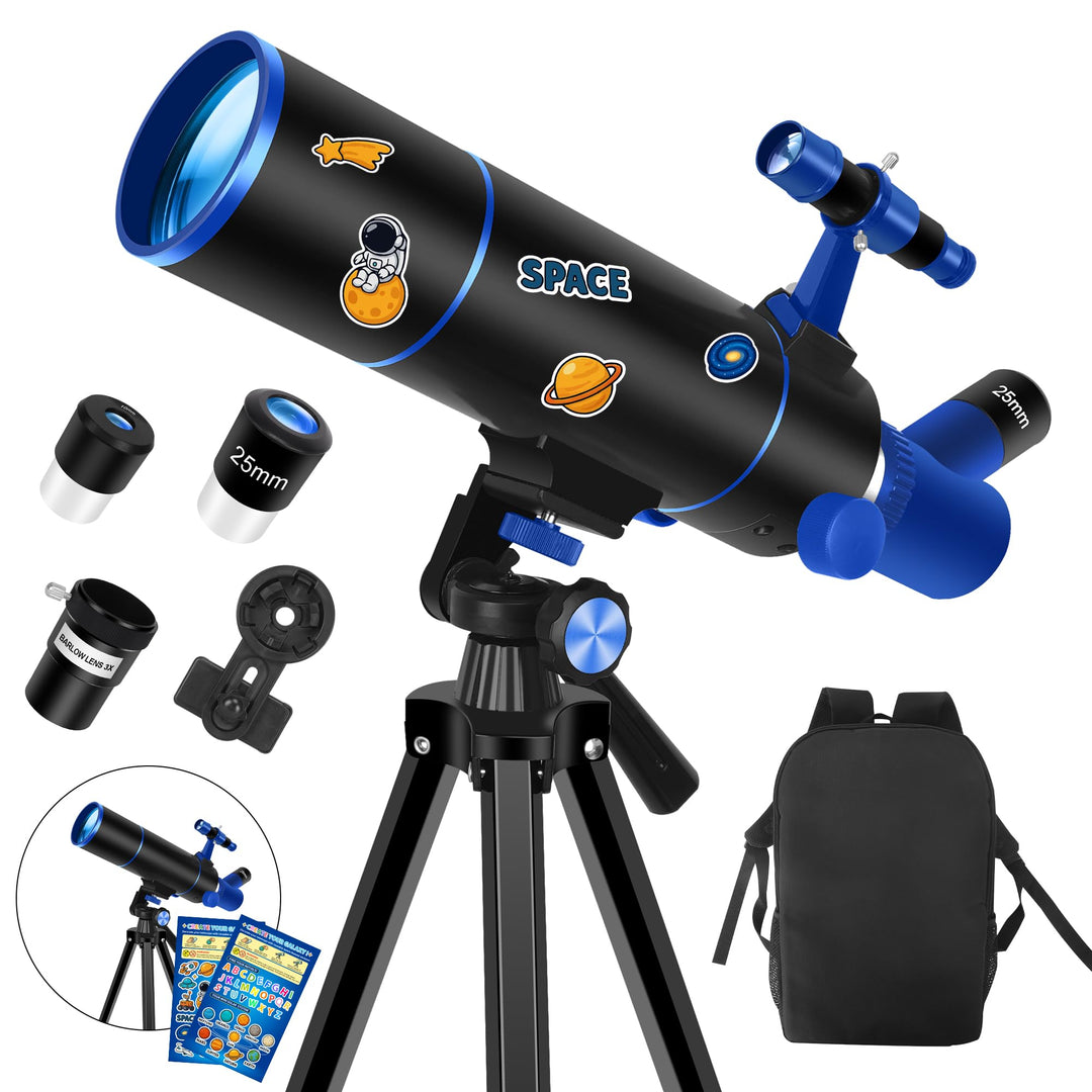 Dianfan Teleskop für Erwachsene Astronomie, 80mm Blende 500mm Teleskop für Kinder & Anfänger, Tragba
