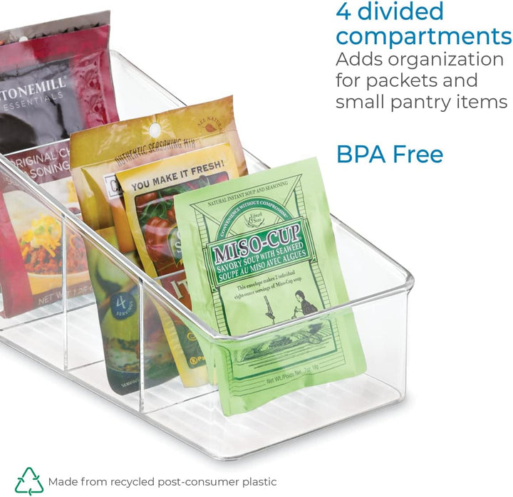 iDesign Aufbewahrungsbox mit 4 Fächern, grosse Vorratsdose aus BPA-freiem Kunststoff, Küchenorganize