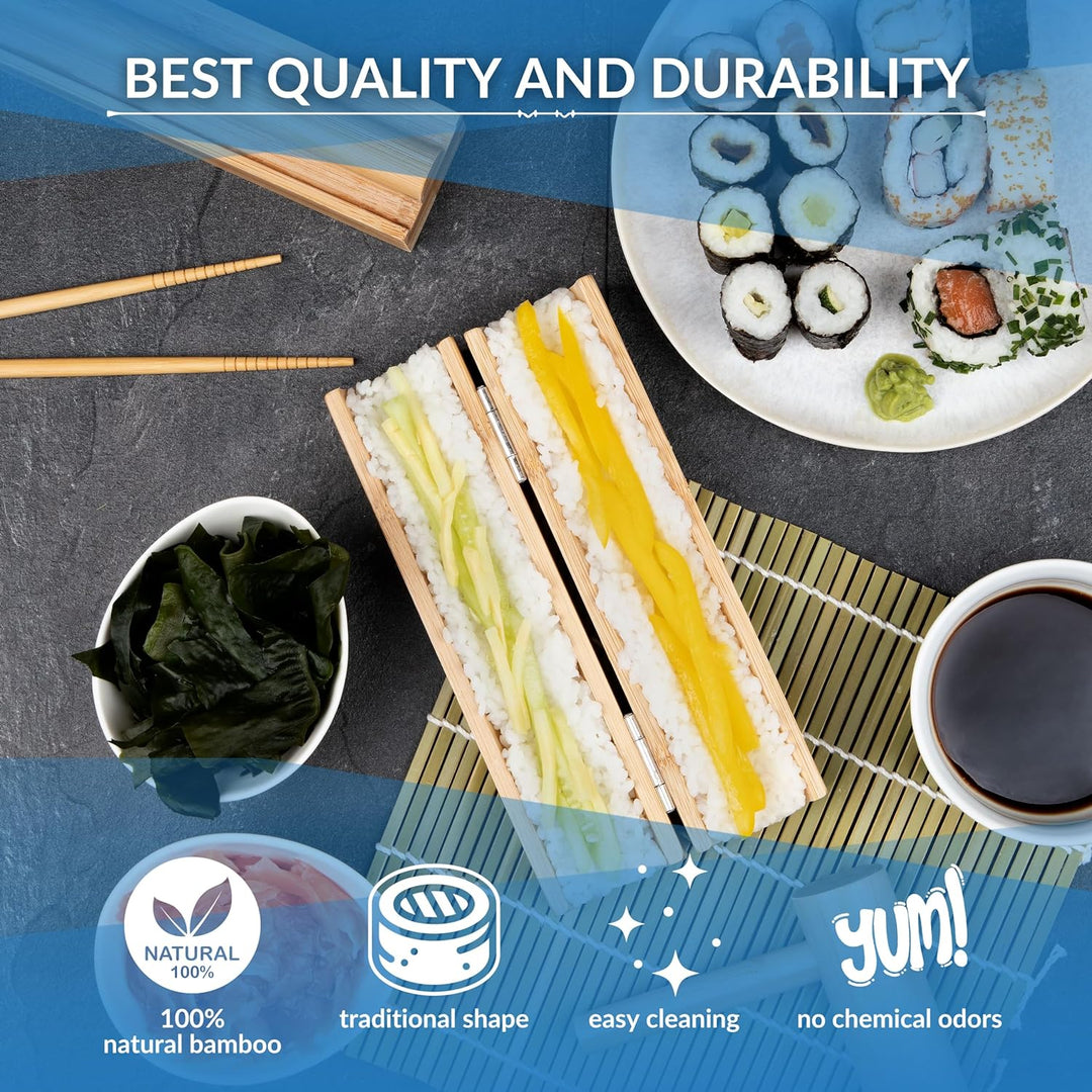 Sushi Maker Set-Sushi Set zum Selber Machen - Sushi Roller Bazooka -Sushi Kit -Bambusmatte Rollmatte