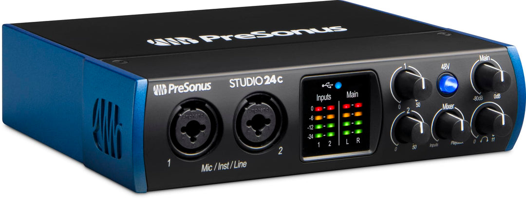 PreSonus Studio 24c, 2 Eingänge/2 Ausgänge, 192 kHz, USB-C Audio Interface mit software bundle inklu