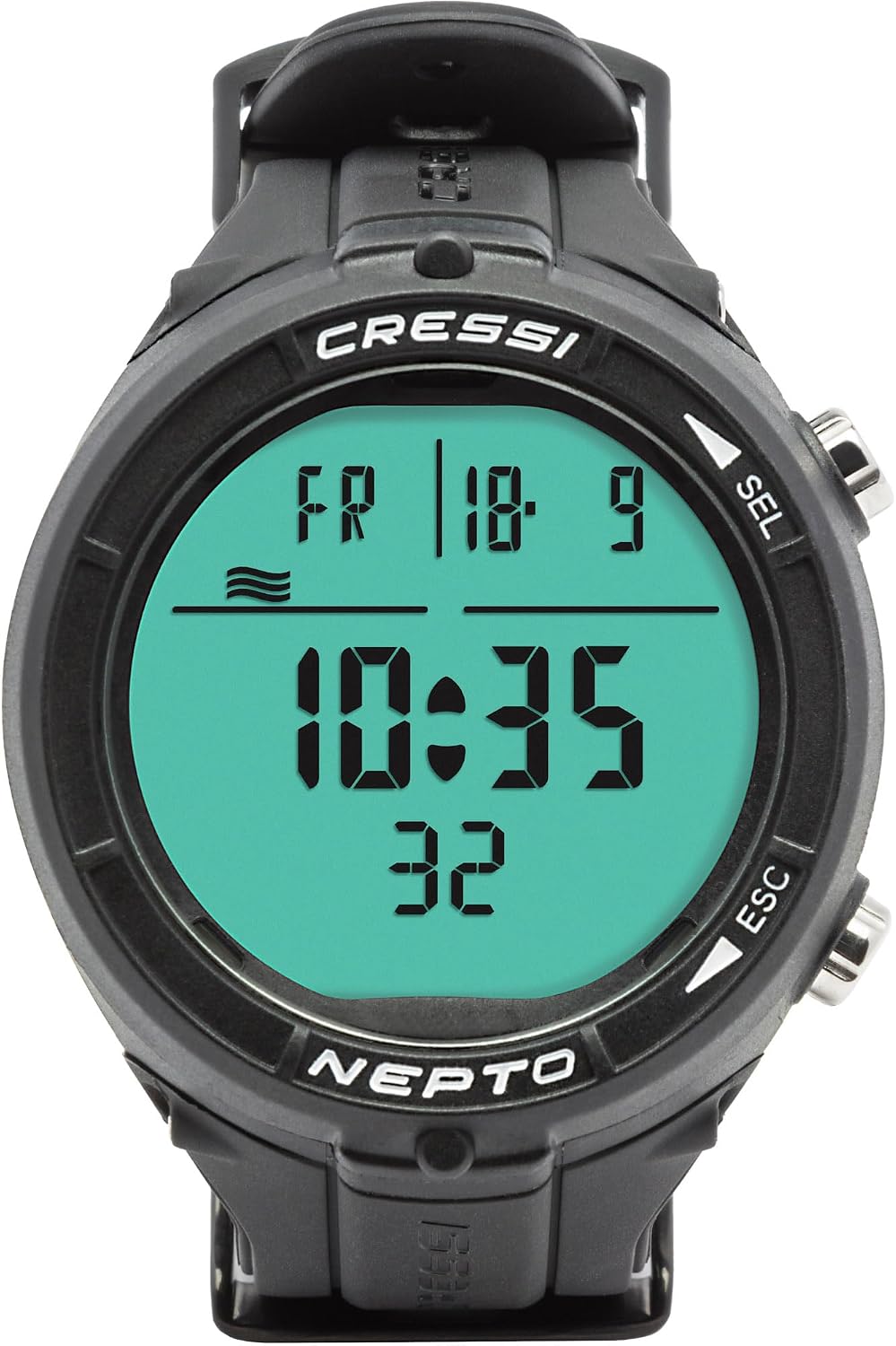 Cressi Nepto Watch Computer - Freitaucheruhr_Computer, Einheitsgrösse, Unisex Erwachsene Schwarz, Sc