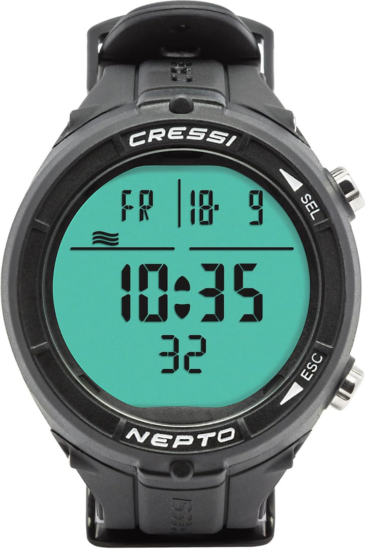 Cressi Nepto Watch Computer - Freitaucheruhr_Computer, Einheitsgrösse, Unisex Erwachsene Schwarz, Sc