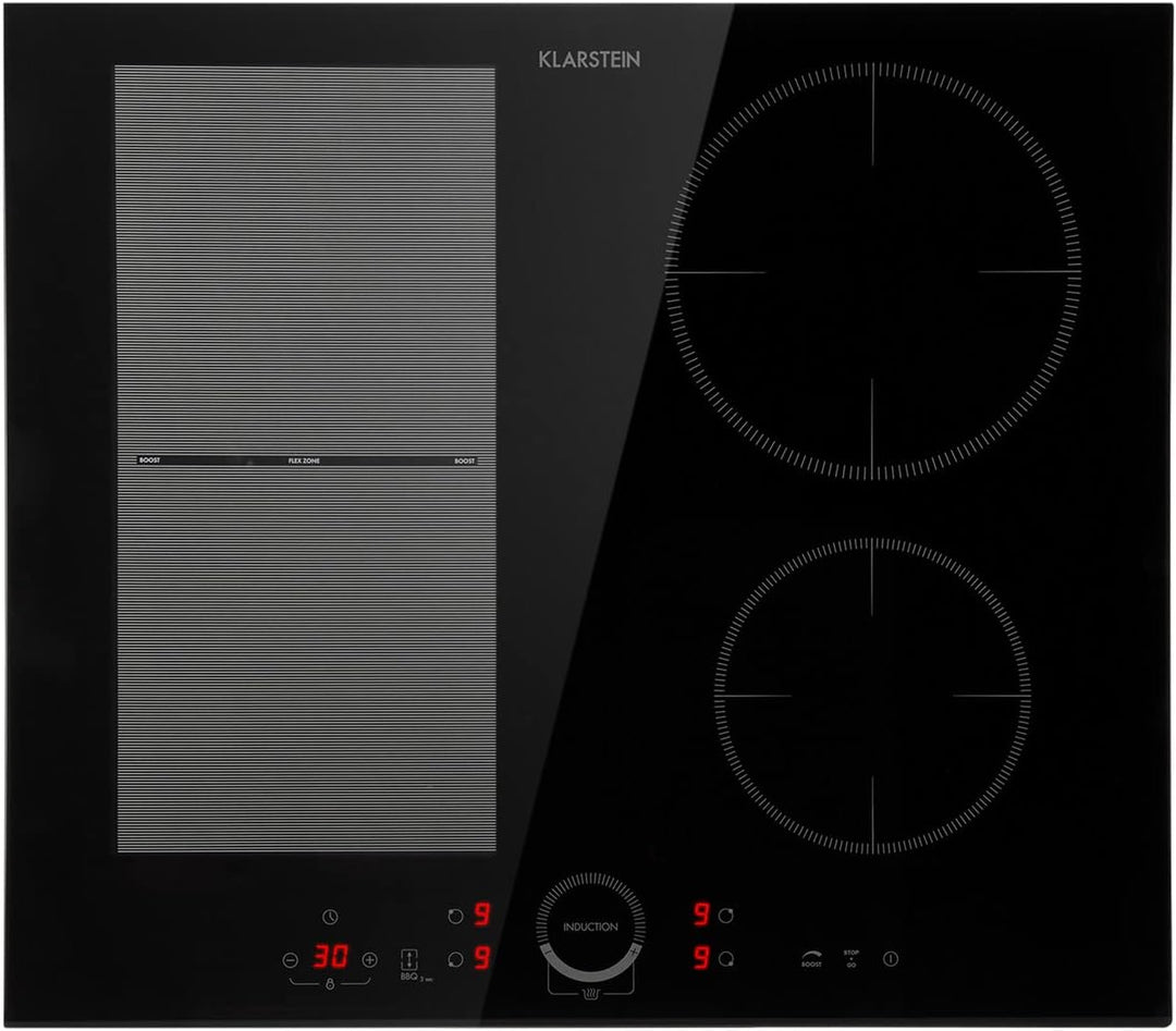 Klarstein Induktionskochfeld, Glaskeramik Kochfeld, mit 4 Platten, Einbau- mit Touch-Display, Digita
