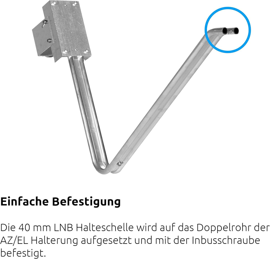 TechniSat LNB-Halteschelle SATMAN – LNC Halteschelle für AZ/EL-Halterung SATMAN (Aluminium, passend