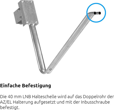 TechniSat LNB-Halteschelle SATMAN – LNC Halteschelle für AZ/EL-Halterung SATMAN (Aluminium, passend
