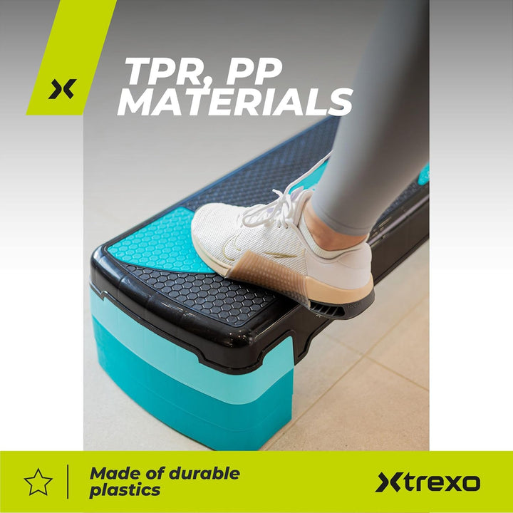 TREXO Aerobic Step 78 x 30 cm Für Cardio- und Fitnesstraining Höhenverstellbar 10-20 cm Langlebig au