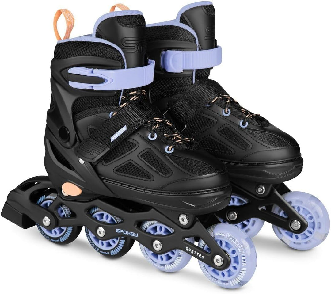 SPOKEY Quattro Set 4in1 Inliner/Rollschuhe/Triskates/Schlittschuhe VERSTELLBAR | für Kinder und Juge