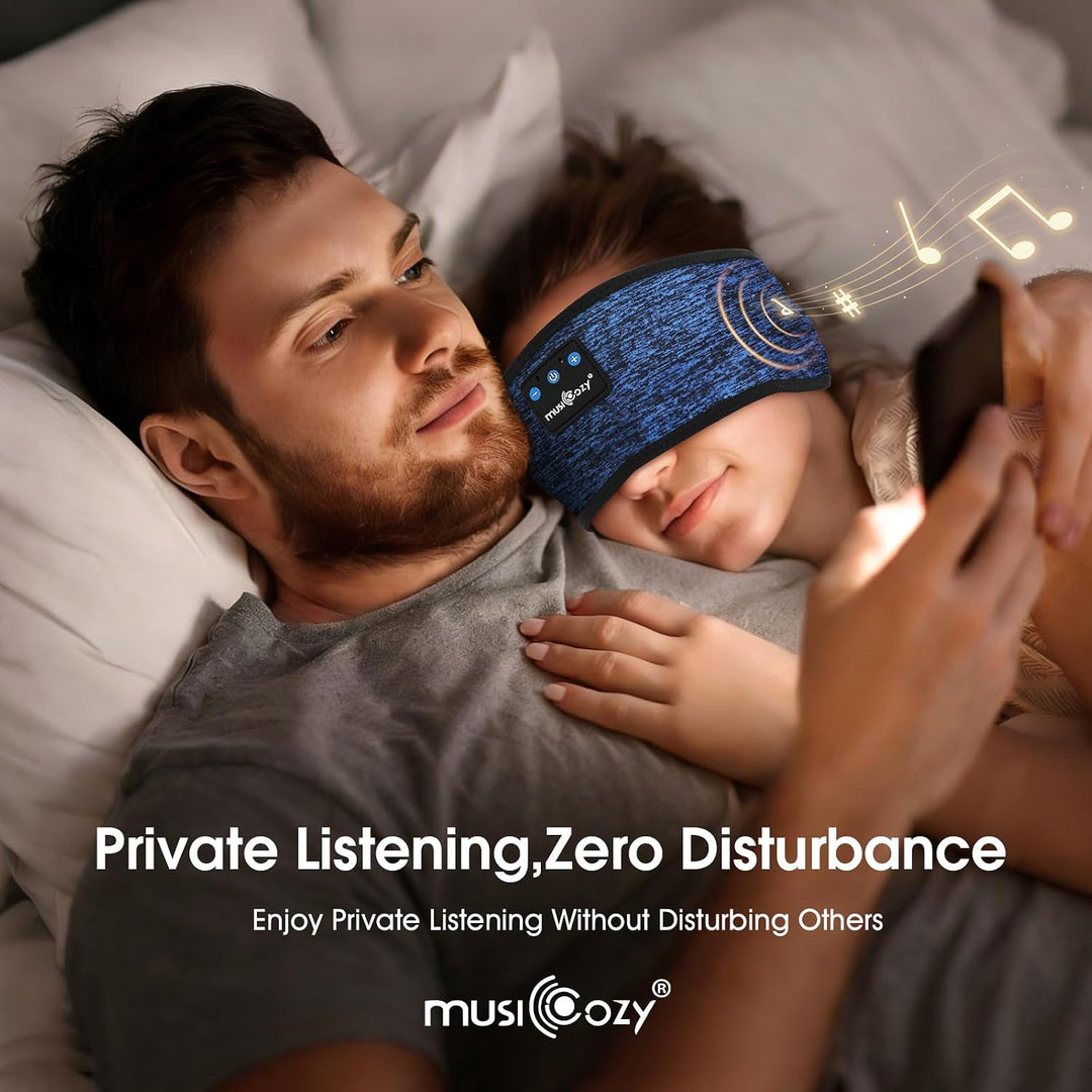 MUSICOZY Schlafkopfhörer Bluetooth, Schlaf Kopfhörer Stirnband Schlaf-Ohrhörer Headband Kabellos Spo