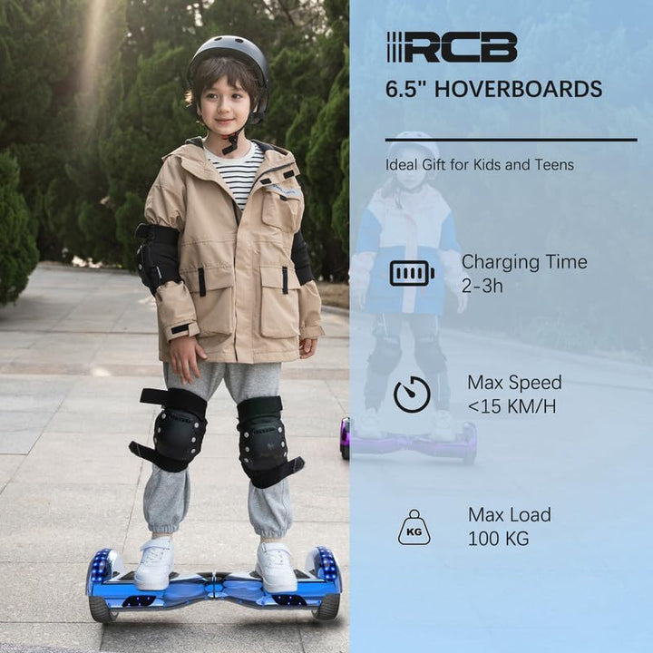RCB Hoverboards 6,5 Zoll Skateboard Kinder und Jugendliche Hoverboards mit Bluetooth - Led Licht Seg