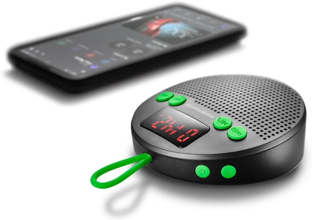 Wavemaster MOBI-3 - Tragbarer Bluetooth-Lautsprecher für Unterwegs (360° Klangfeld) mit Radio, Wecke