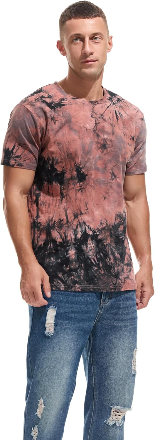 RONOMO Herren T-Shirts, Krawatte gefärbte T-Shirts, lässige T-Shirts, Bedruckte T-Shirts, Graffiti T