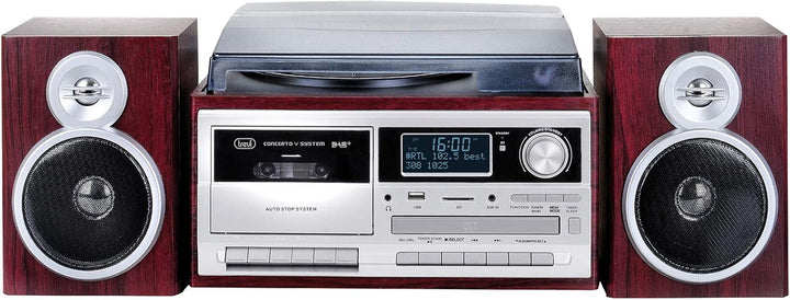 Trevi TT 1072 DAB Bluetooth-Stereo-Plattenspieler mit digitalem DAB/DAB+-Empfänger, Encoding-Funktio
