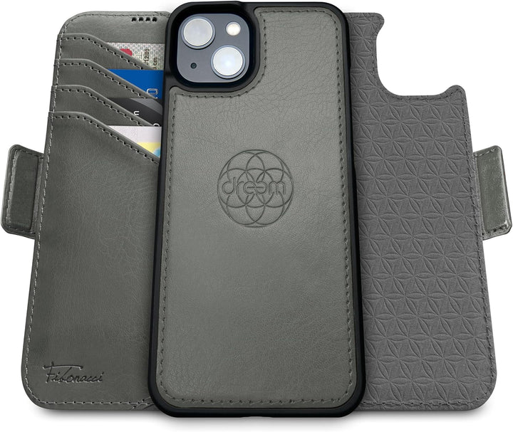 Dreem Fibonacci iPhone 15 Plus Brieftaschen-Etui / 2-in-1 stossfestes Etui und abnehmbares Folio aus