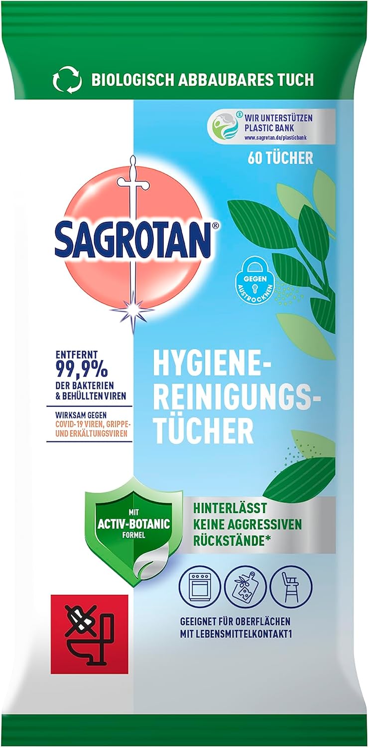 Sagrotan Hygienereinigungstücher – Für die praktische Reinigung und Desinfektion von Oberflächen – 5