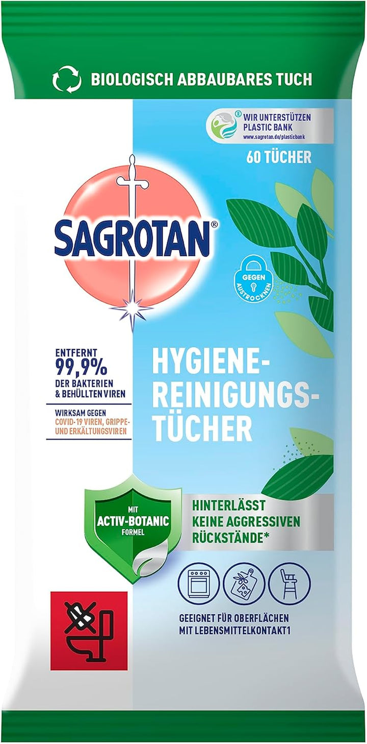 Sagrotan Hygienereinigungstücher – Für die praktische Reinigung und Desinfektion von Oberflächen – 5
