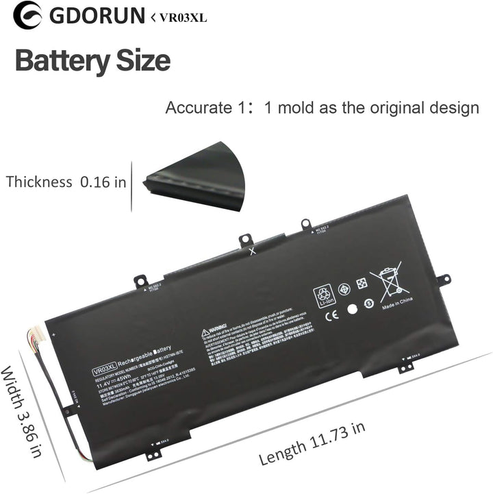 GDORUN 45Wh VR03XL Laptop Akku für HP Envy 13-D D061SA D040WM D010NR D040NR D099NR D044TU D008NA D00