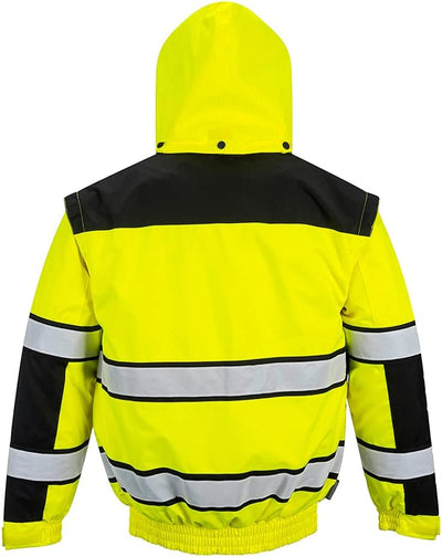 Portwest Klassische Warnschutz-Pilotjacke, Grösse: XL, Farbe: Gelb/Schwarz, C466YBRXL XL gelb / schw