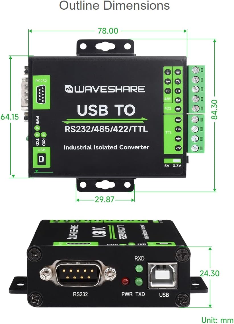 USB to RS232/485/422/TTL Interface Converter Industrial Grade Isolated USB Converter with Original F