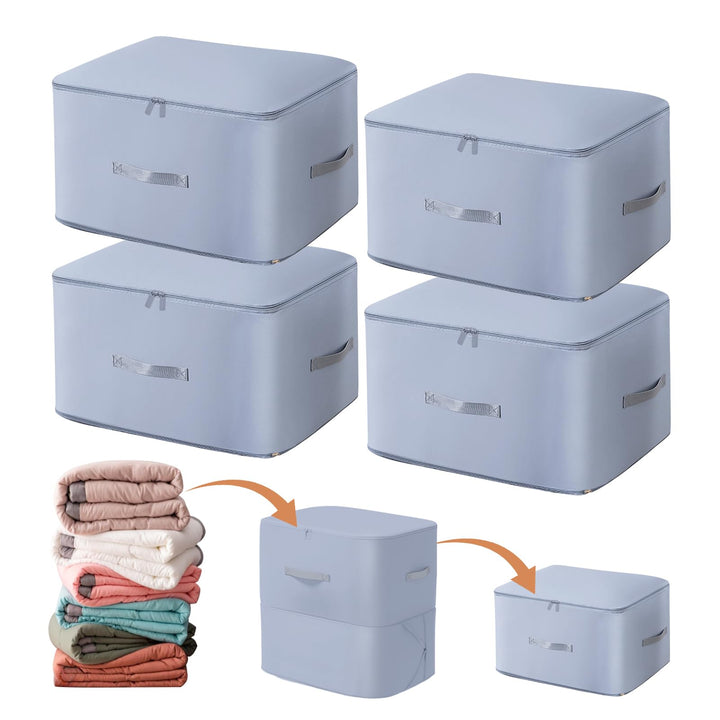4 Stück Ultra Platzsparender Selbstkomprimierender Organizer, Aufbewahrungstasche für Bettdecken, Gr