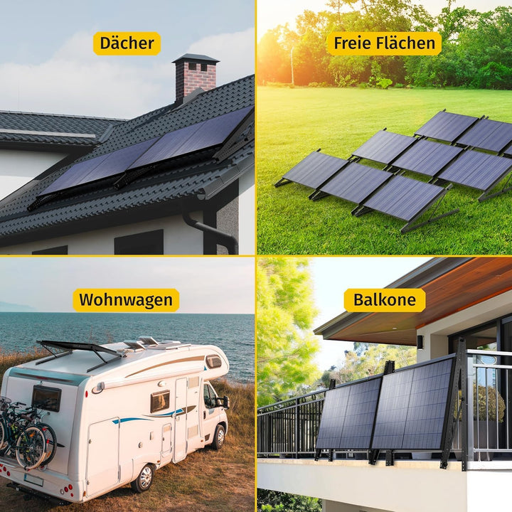 Avoltik Solarpanel Halterung 45 Zoll / 114cm I Solarmodul-Halterung Balkonkraftwerk aus Aluminium in