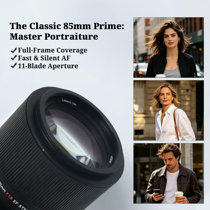 85 mm f/1.8 AF Objektiv Canon EF Porträtobjektiv Vollformat | Autofokus, kompatibel mit EOS 5D Mark
