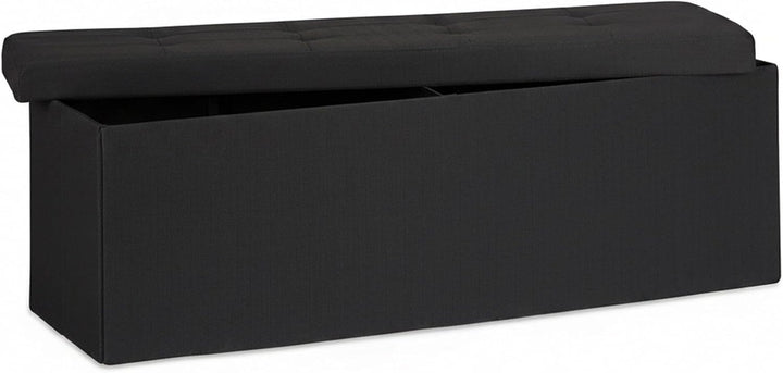 Relaxdays Faltbare Sitzbank XXL, Sitzcube mit Stauraum, Sitzwürfel aus Leinen, mit Deckel, HBT 38 x