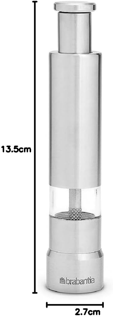 Brabantia 611407 Set mit Salz und Pfefferzer mahler, Edelstahl, grau (Mattstahl), 2er Pack
