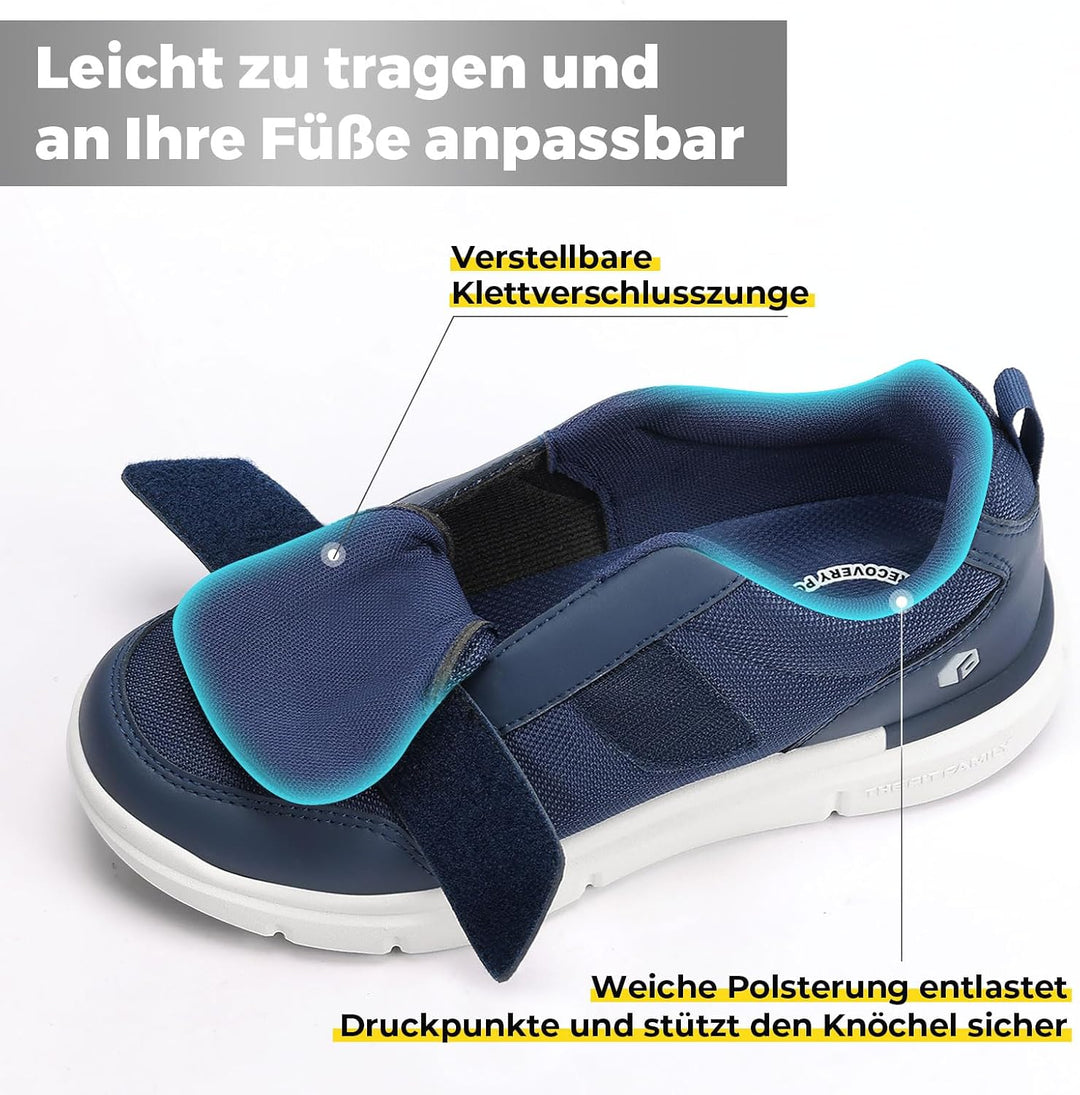 FitVille Diabetiker Schuhe Herren Extra Weit mit Klettverschluss überbreite weiche Gesundheitsschuhe