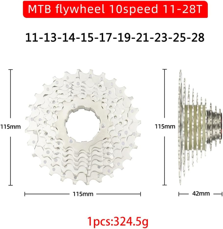 CYSKY 10 Fach Kassette 11-25T/11-28T/11-32T/11-36T/11-40T/11-42T Kassette passend für Mountainbike,
