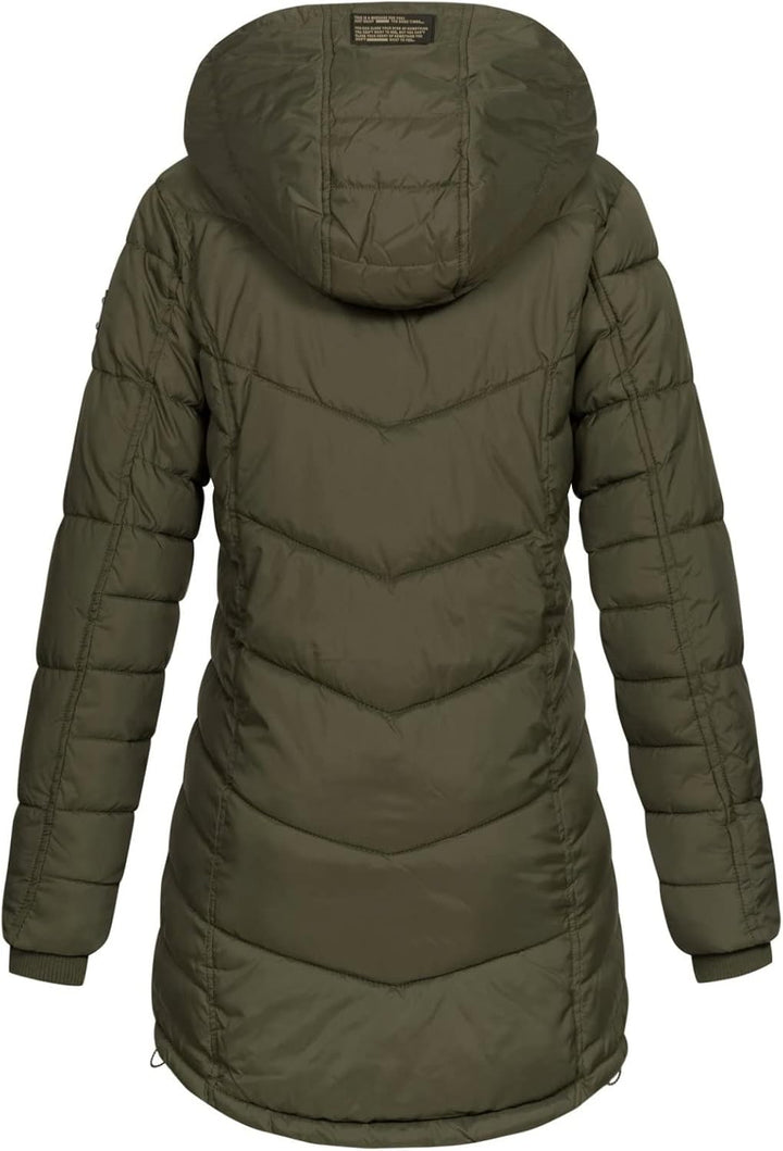 Sublevel Damen Jacke Steppmantel LSL-412 mit gefütterter Kapuze L Mistletoe Green, L Mistletoe Green