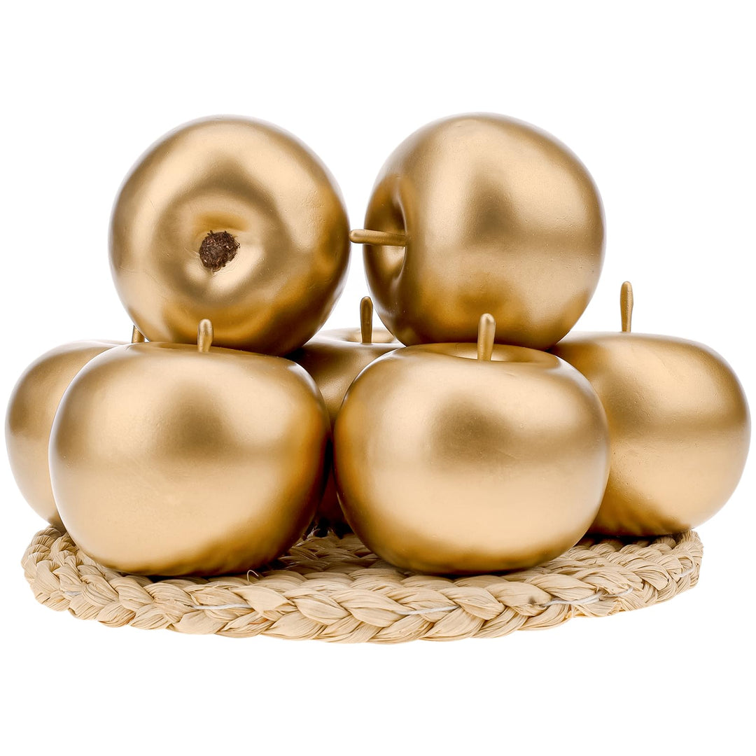Gresorth 6 Stück Künstlich Gold Apfel Fälschung Äpfel Obst Zuhause Party Christmas Dekoration, Gold