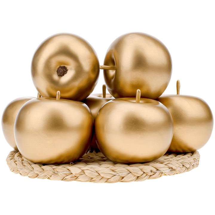 Gresorth 6 Stück Künstlich Gold Apfel Fälschung Äpfel Obst Zuhause Party Christmas Dekoration, Gold