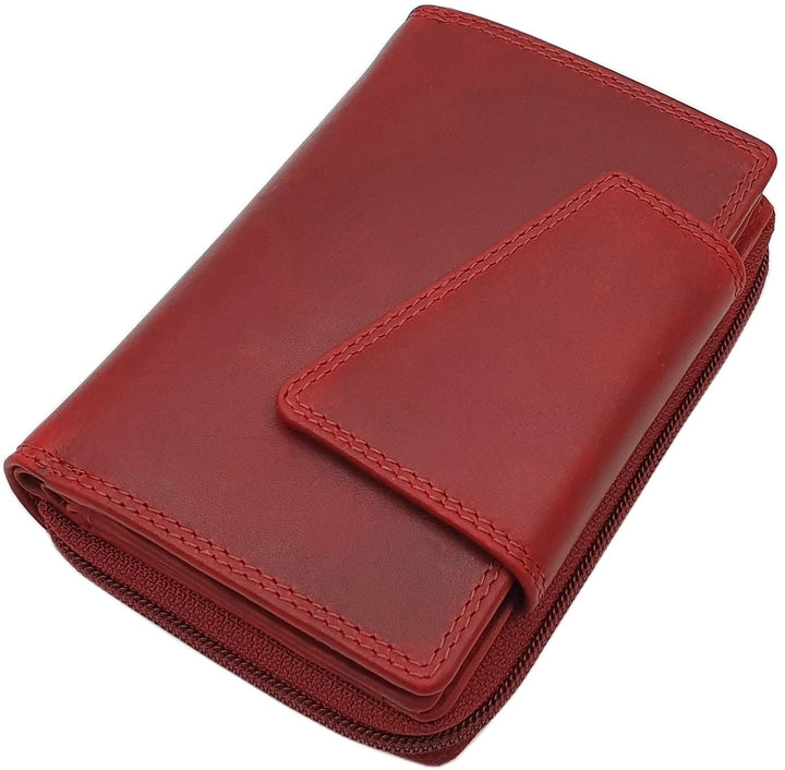 Echt Rindleder Damen Geldbörse / Geldbeutel / Portemonnaie / Geldtasche / Portmonee in Hochformat mi