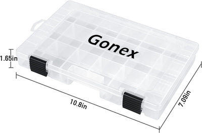 Gonex Köderboxen Angeln, Tackle Boxes 3/4 Stück, Transparente Kunststoff Angelbox mit Verstellbaren