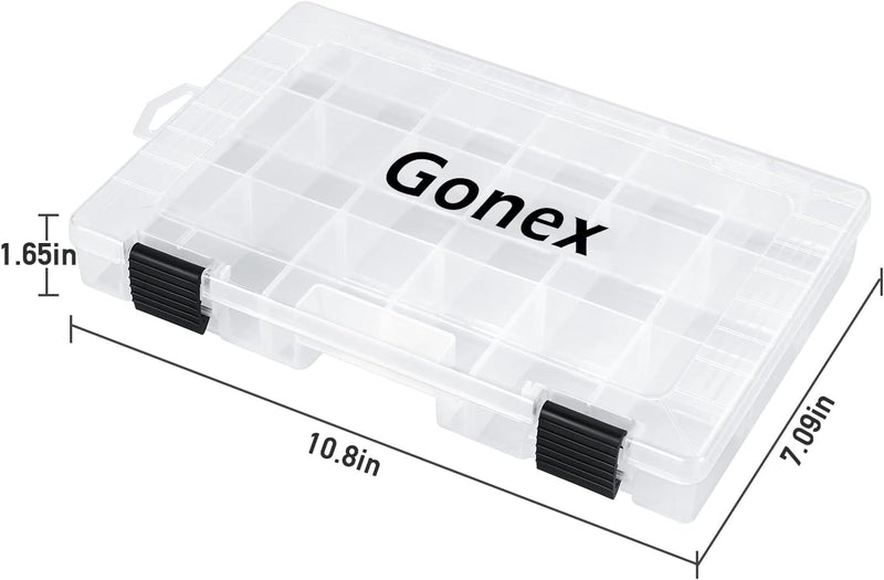 Gonex Köderboxen Angeln, Tackle Boxes 3/4 Stück, Transparente Kunststoff Angelbox mit Verstellbaren