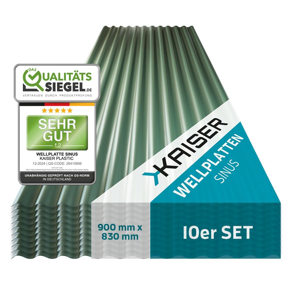 KAISER plastic® Wellplatten grün | Wellplatten Dach, Welldach Kunststoff | Dachplatten wetterfest |