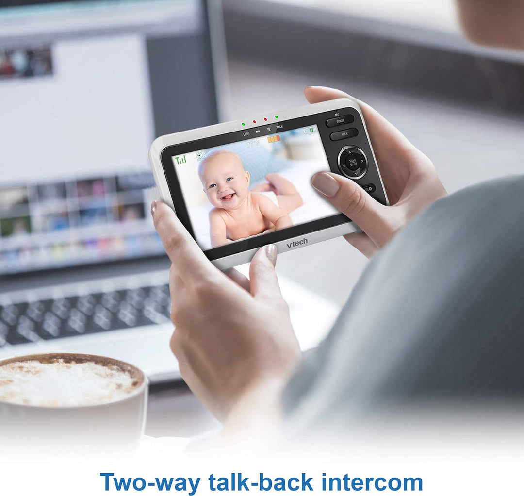 VTech Babymonitor VM350 – Video-Babyphone mit beweglicher Kamera – Klarer Sound, LCD-Farbbildschirm