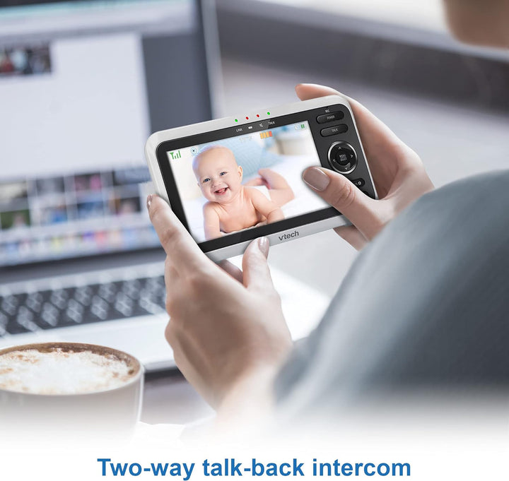 VTech Babymonitor VM350 – Video-Babyphone mit beweglicher Kamera – Klarer Sound, LCD-Farbbildschirm