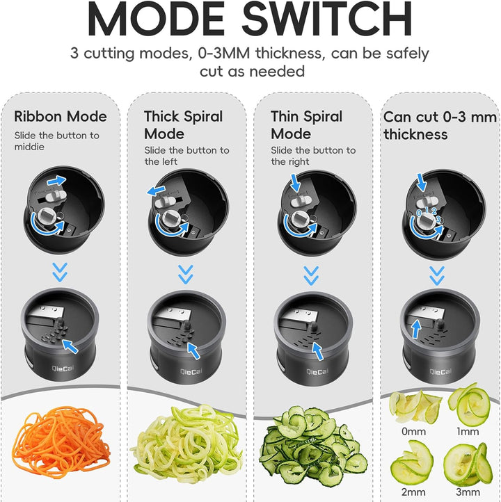 Spiralschneider Gemüse mit Behälter- 4 in 1 zucchini spiralschneider Gemüseschneider Spaghetti Gemüs