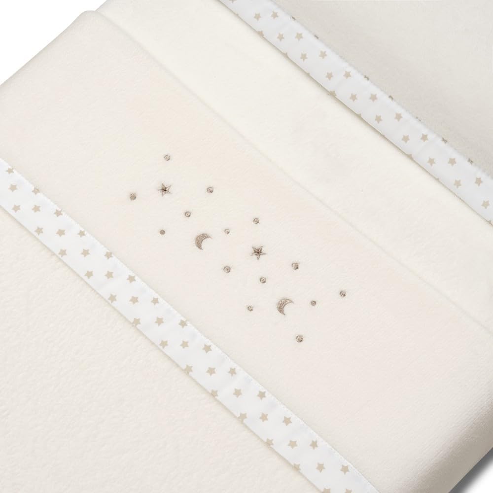 Interbaby Underzy Bettwäsche-Set, 100% Polyester, Mond, Beige, 60 x 120 cm, Spannbetttuch, Bettlaken