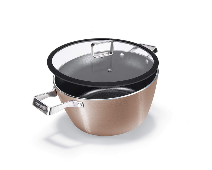 Moneta Rosegold Diamant Kasserolle 20 cm mit Deckel, Aluminium, Edelstahl