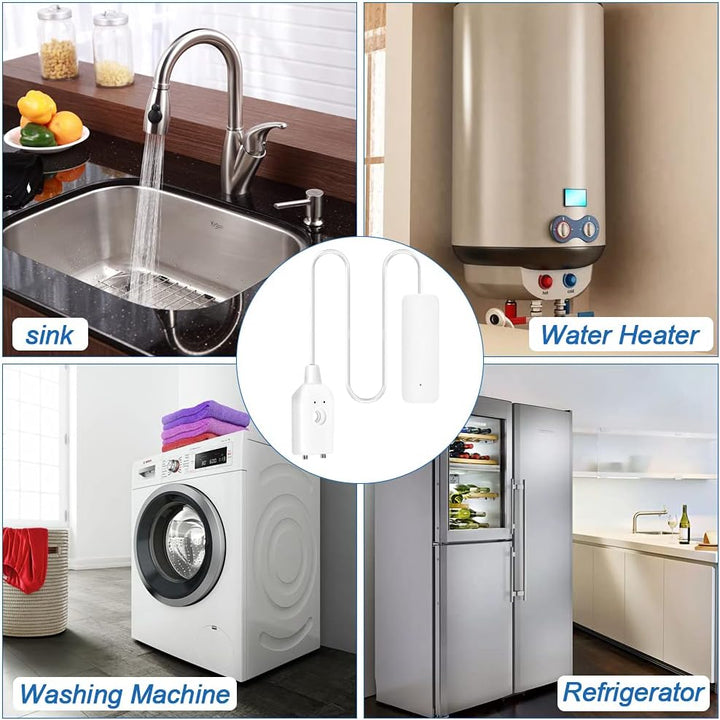 Wasseralarmsensor, WiFi-Wasser-Leckdetektor, Überlauf-Hochwasser-Leck-Alarme, Remote-Monitor-Leck-Le