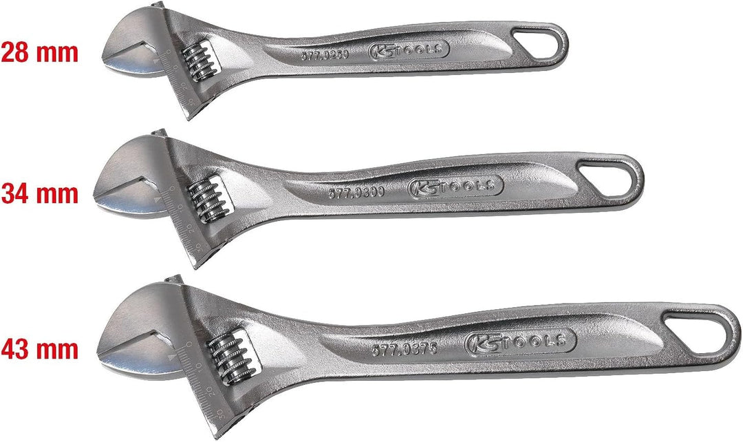KS Tools 577.0399 CLASSIC Rollgabelschlüssel-Satz, verstellbar, 3-tlg.