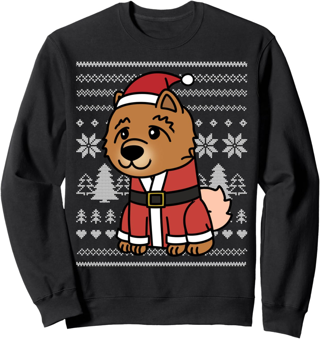 Cartoon Chow Chow Lustiger Hund Weihnachten Geschenk Sweatshirt