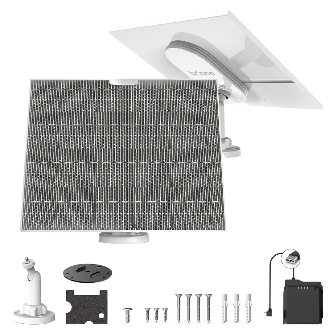 Brinno ASP1000-P Solarmodul-Set mit Halterung, 10 W Solarpanel für Zeitraffer-Kamera, IP65 wasserdic