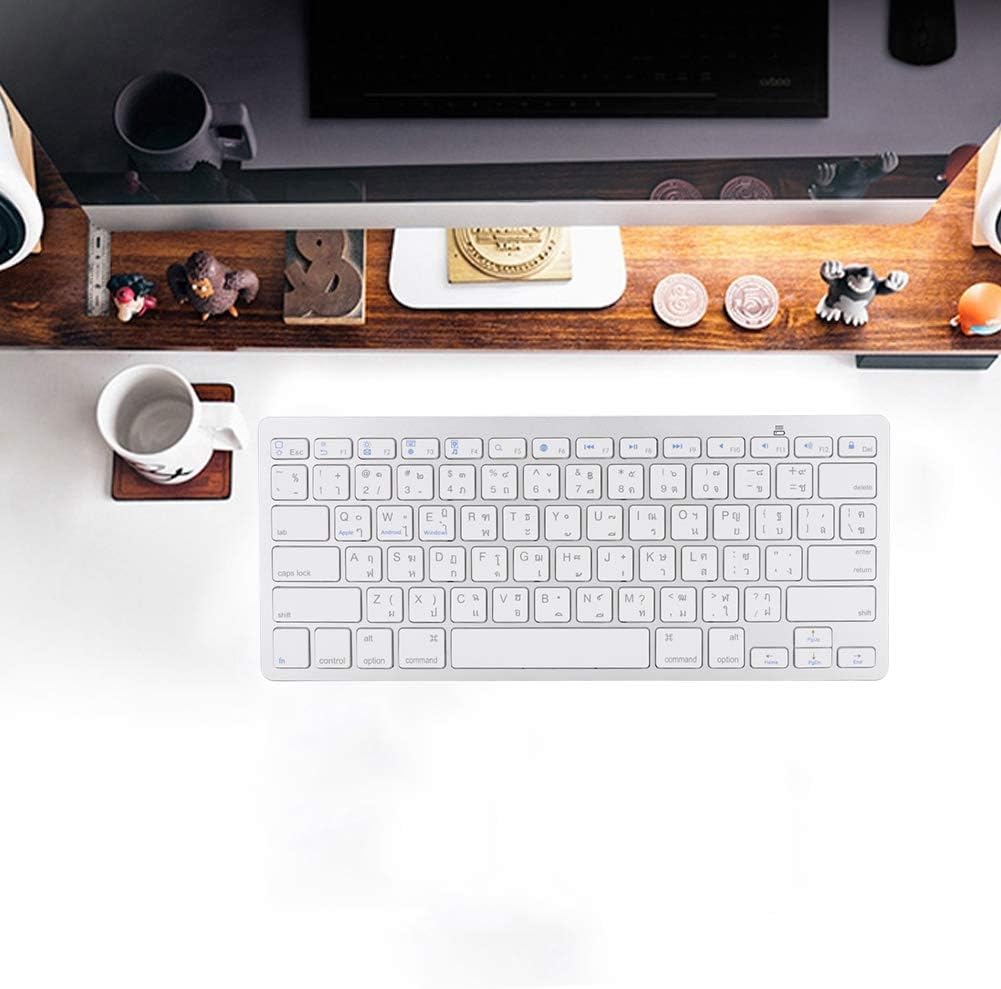 Dpofirs Tastatur in thailändischer Sprache, ultradünne drahtlose Bluetooth-Tastatur, multifunktional