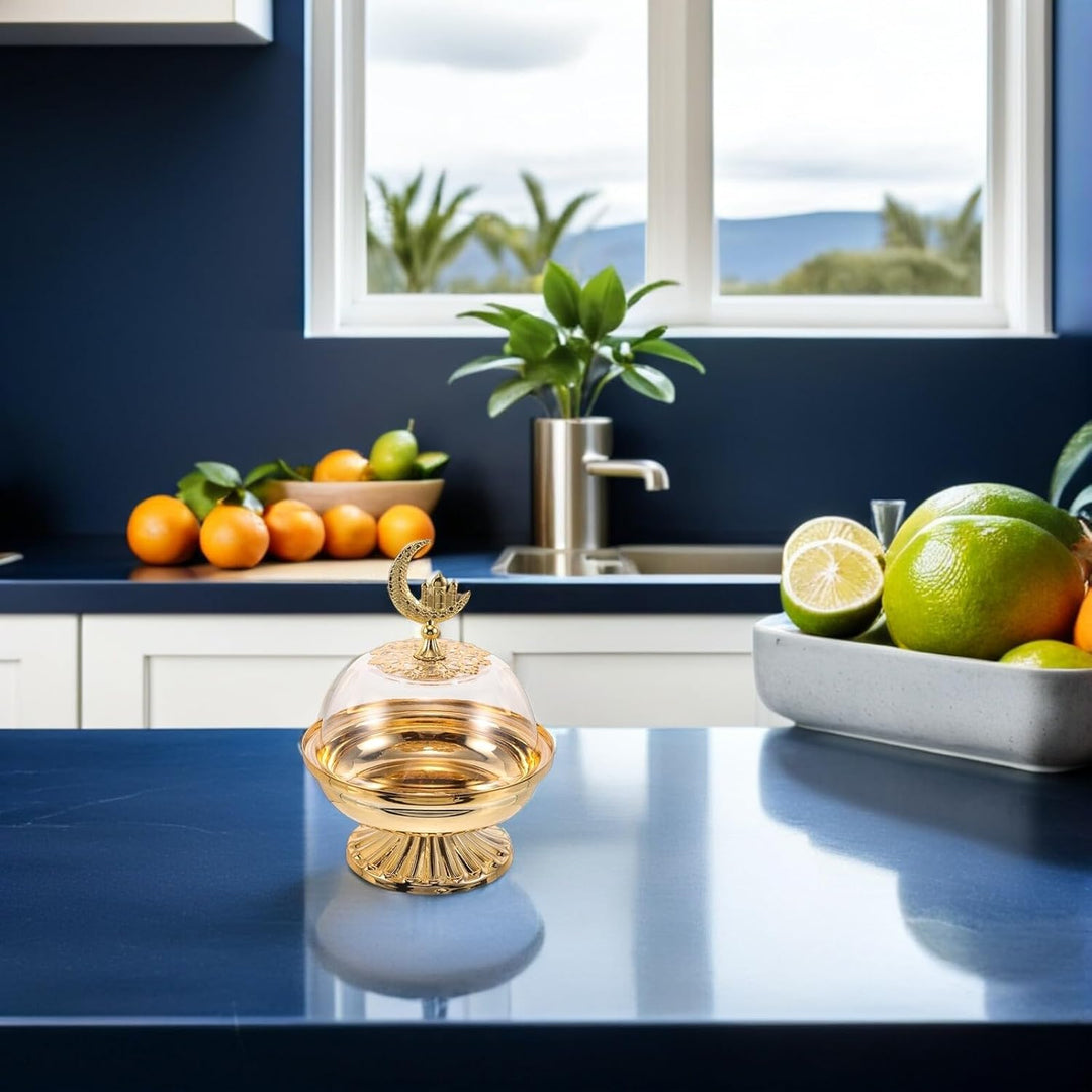 DOITOOL Eid Serving Tray mit Deckel Middle East Obstplatte Wiederverwendbarer Snack-teller für Datte