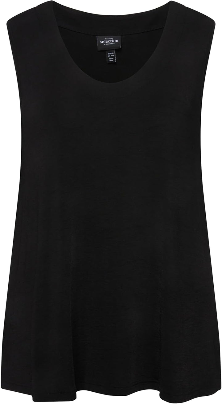 Ulla Popken Damen Slinkytop T-Shirt 46-48 Schwarz, 46-48 Schwarz