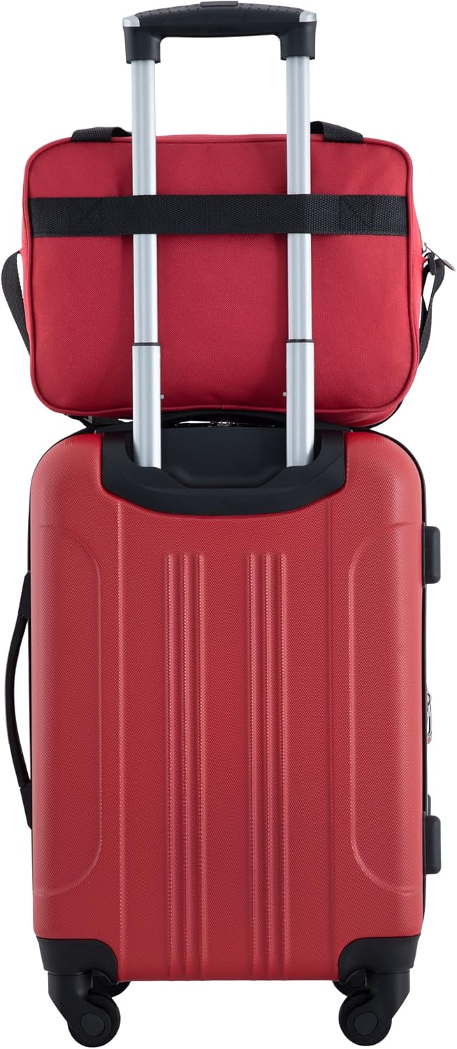 Travelers Club Chicago Hardside Erweiterbare Spinner Gepäckstücke 5 Piece Set Red, 5 Piece Set Red